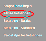 Afvis betaling