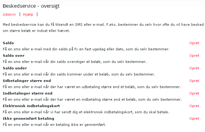 Beskredservice - oversigt
