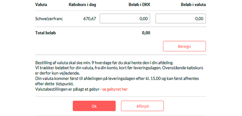 Beregn valuta