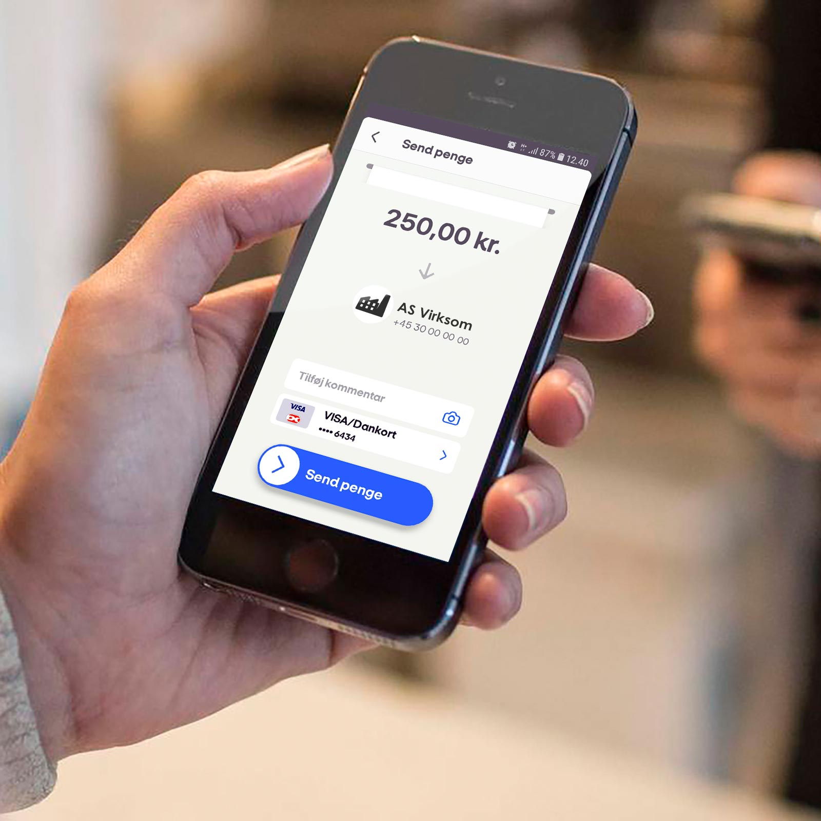 MobilePay på 250 kr.