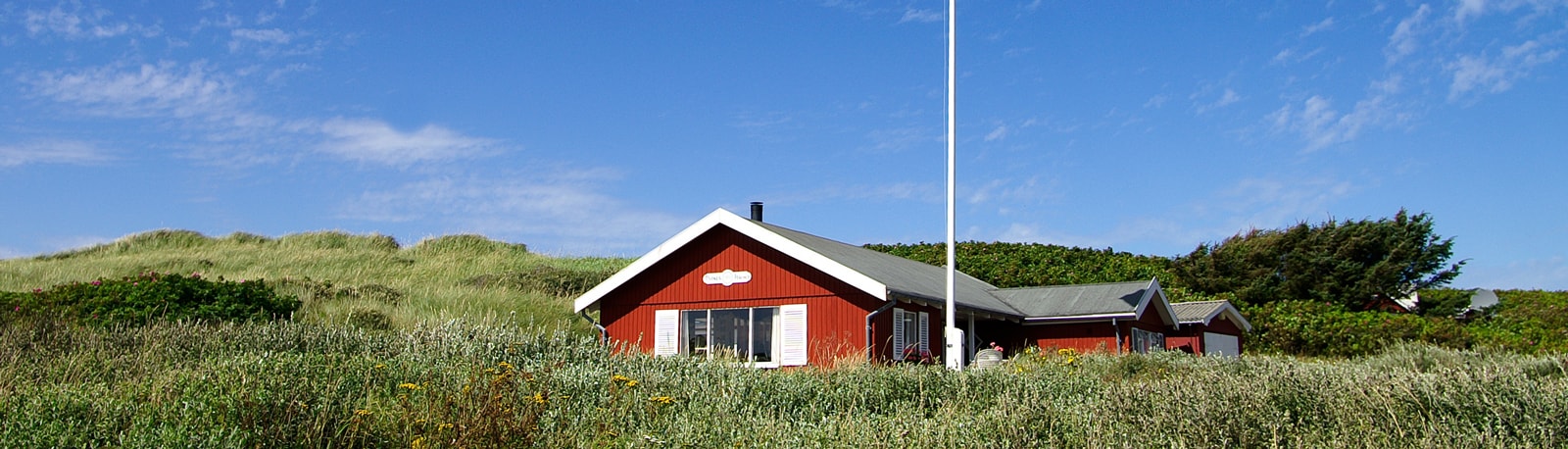 Sommerhus med flagstang