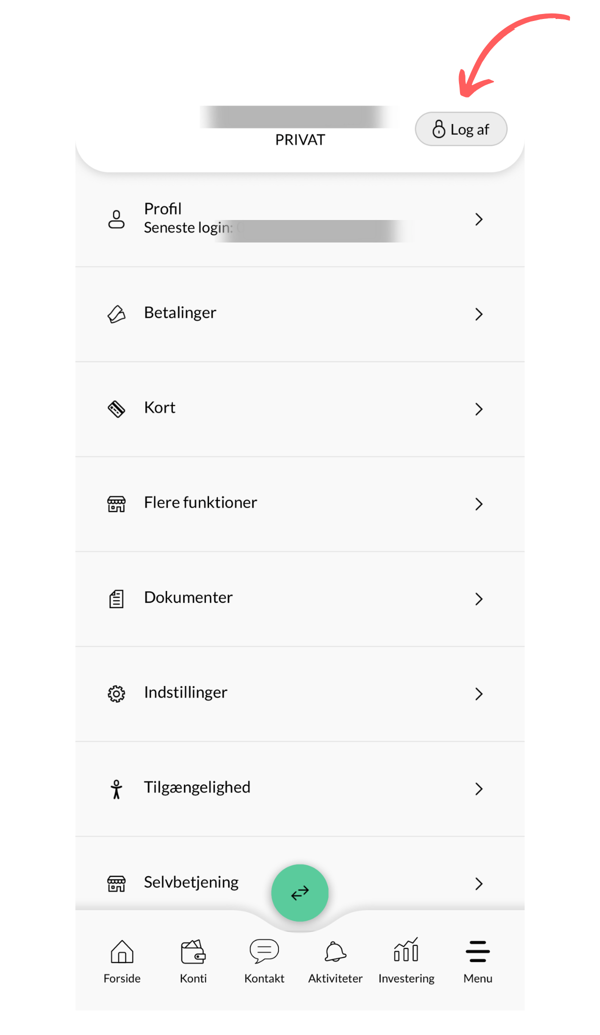 Hvordan logger jeg af mobilbanken?