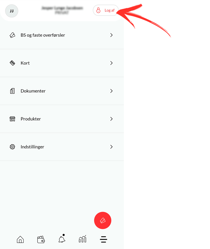 Hvordan logger jeg af mobilbanken?