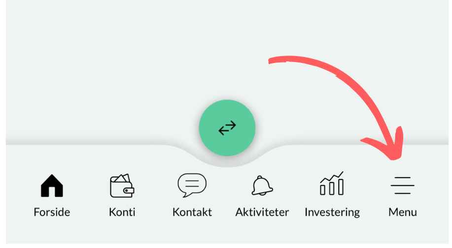 Menu-knappen i mobilbanken