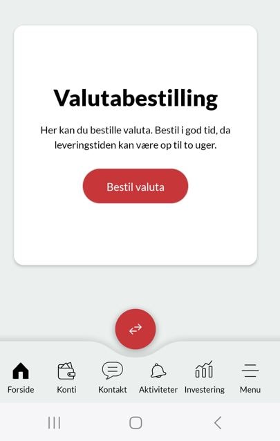 Bestil valuta i mobilbanken